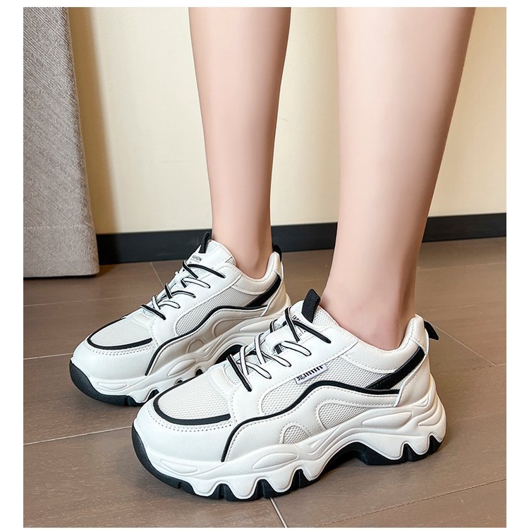 Giày Thể Thao Đế Bằng Phối Lưới Phong Cách Năng Động Trẻ Trung Dành Cho Nữ