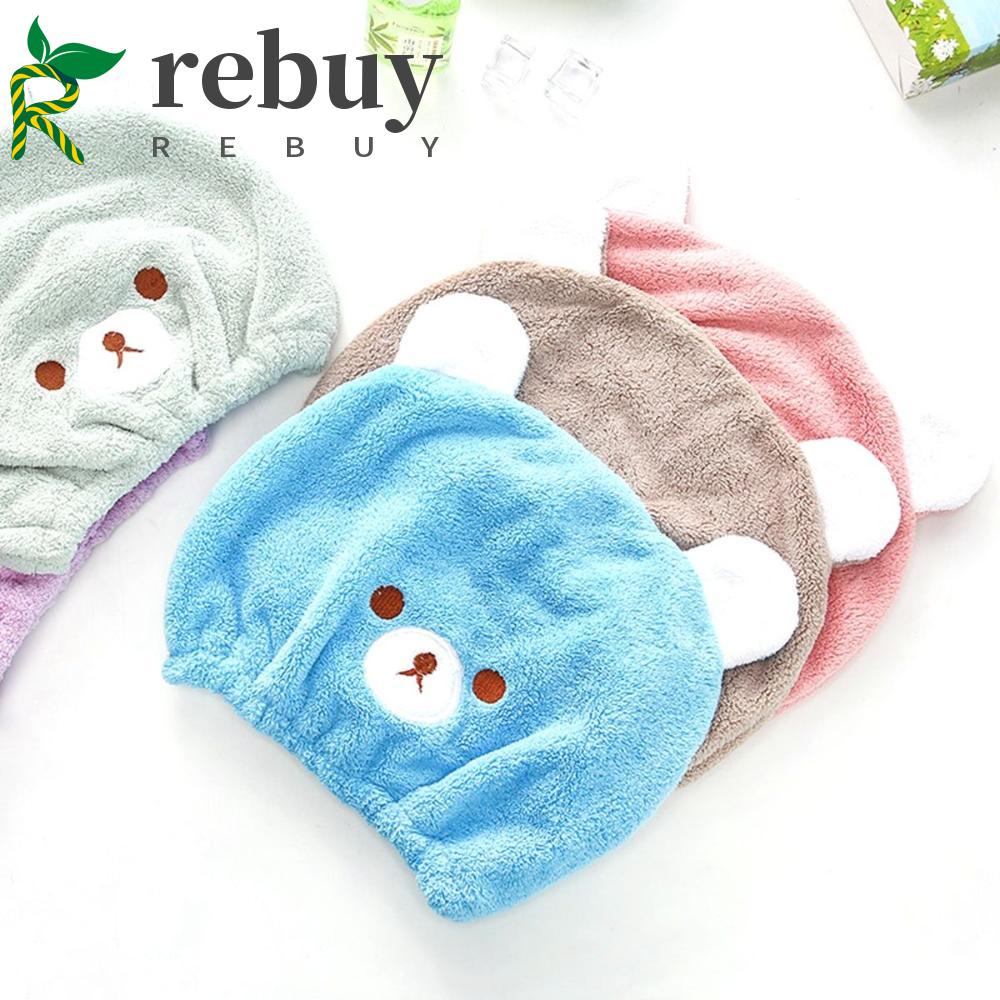 Mũ quấn thấm khô tóc sau khi tắm bằng sợi microfiber siêu thấm hút mềm mại tiện dụng cho nữ/trẻ em