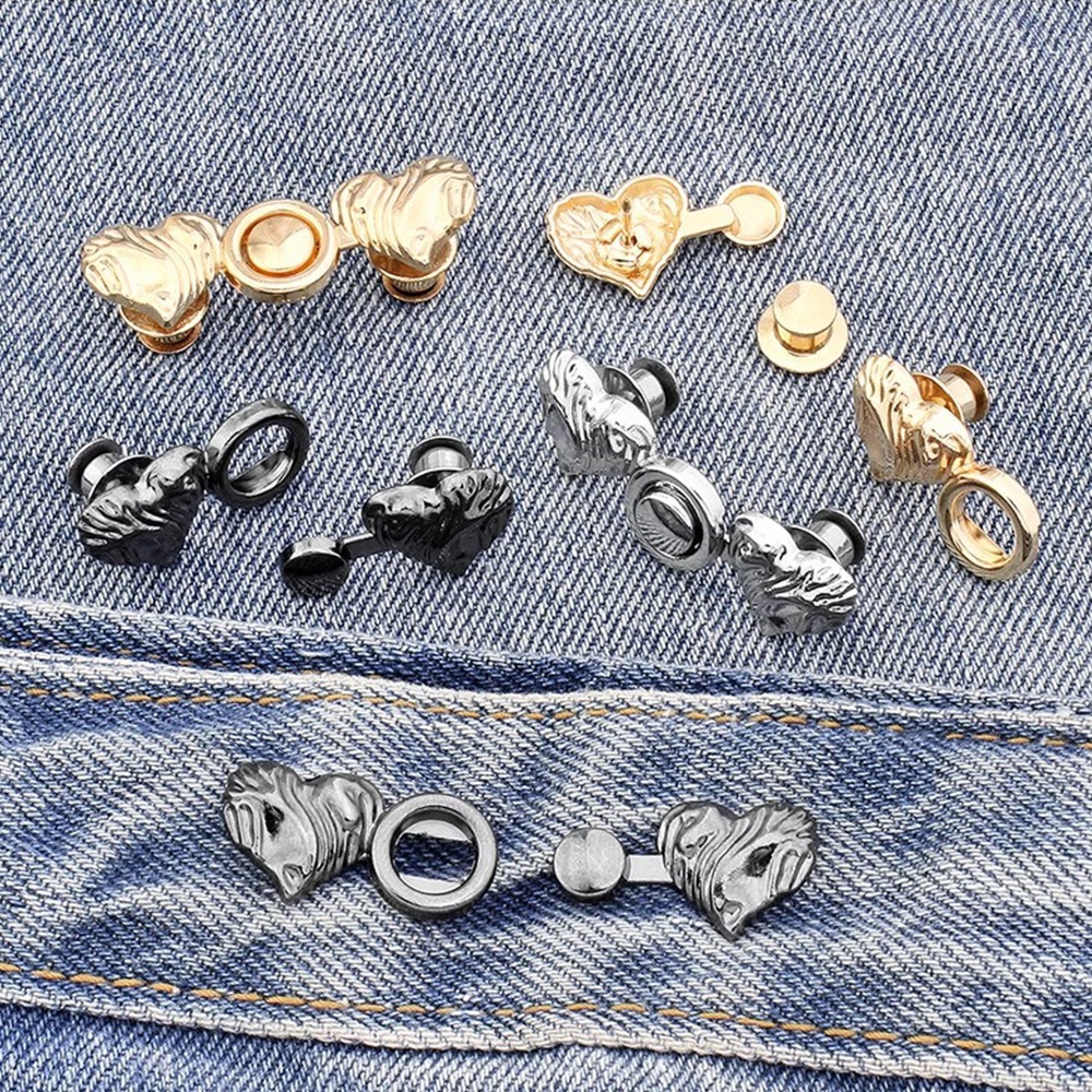 1 Cặp Nút Thắt Lưng Hình Trái Tim Sáng Tạo Có Thể Tháo Rời Thời Trang Cho Nữ