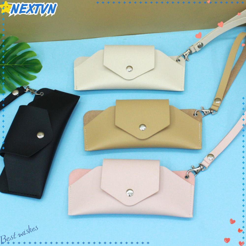 Hộp Đựng Mắt Kính Bằng Da PU Có Dây Đeo Cổ Tay Tiện Dụng