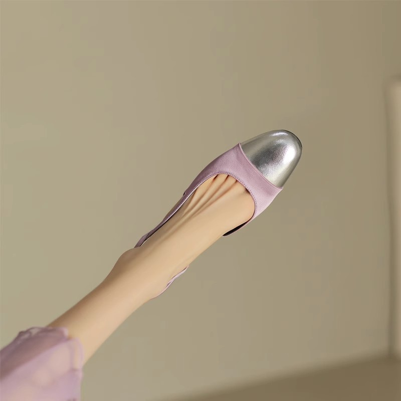 Duoya Tóc Thẳng ~ [Hàng Có Sẵn] Giày Sandal Bít Mũi Đế Dày Mềm Mại Màu Tím Phù Hợp Với Mùa Hè Cho Nữ Miễn Phí Vận Chuyển