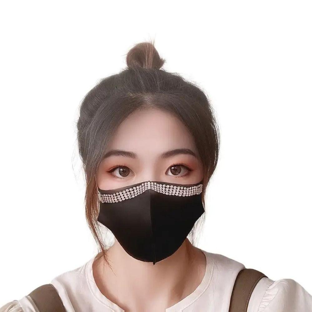 OCEANMAP Khẩu Trang Vải Cotton Co Giãn Đính Đá Có Thể Tái Sử Dụng