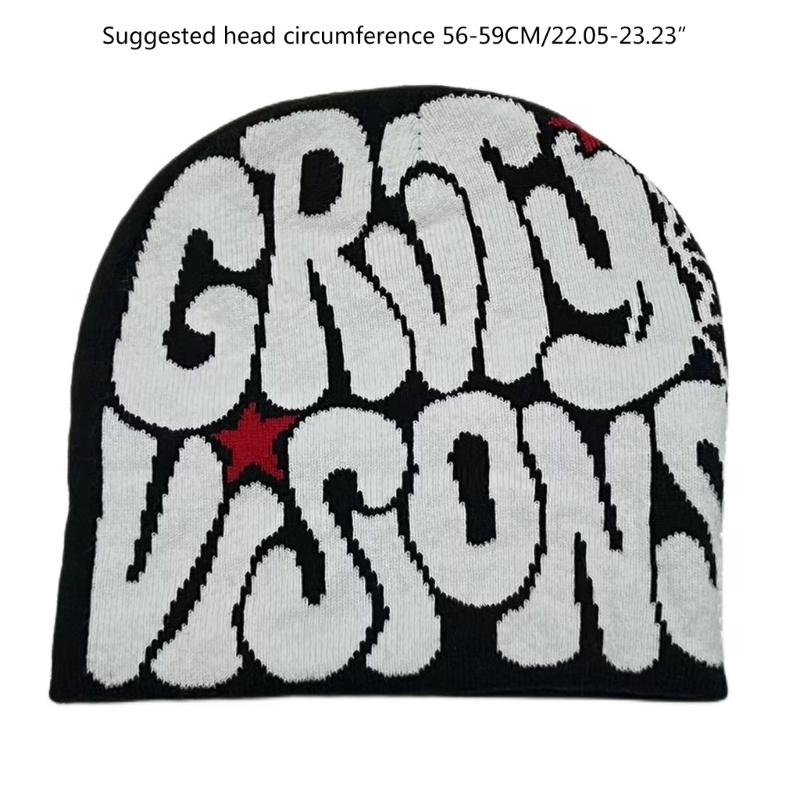 Mũ Beanie Dệt Kim Thủ Công In Chữ Thời Trang Mùa Đông