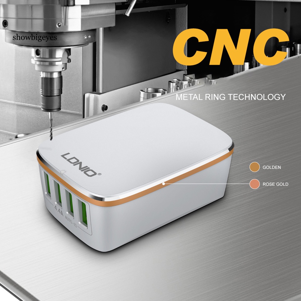 Củ Sạc 4 Cổng USB 4.4A AC Di Động SGES LDNIO A4404