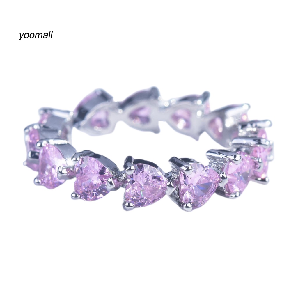 Nhẫn Đính Đá Hình Trái Tim Có Thể Điều Chỉnh Kích Cỡ