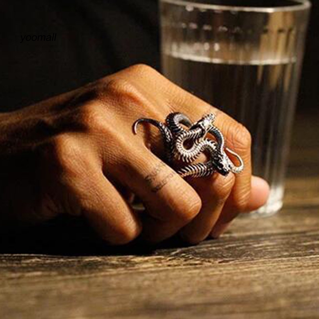 Set 2 Nhẫn Đồng Hình Rắn Màu Sắc Tùy Chỉnh Thời Trang Cho Nam