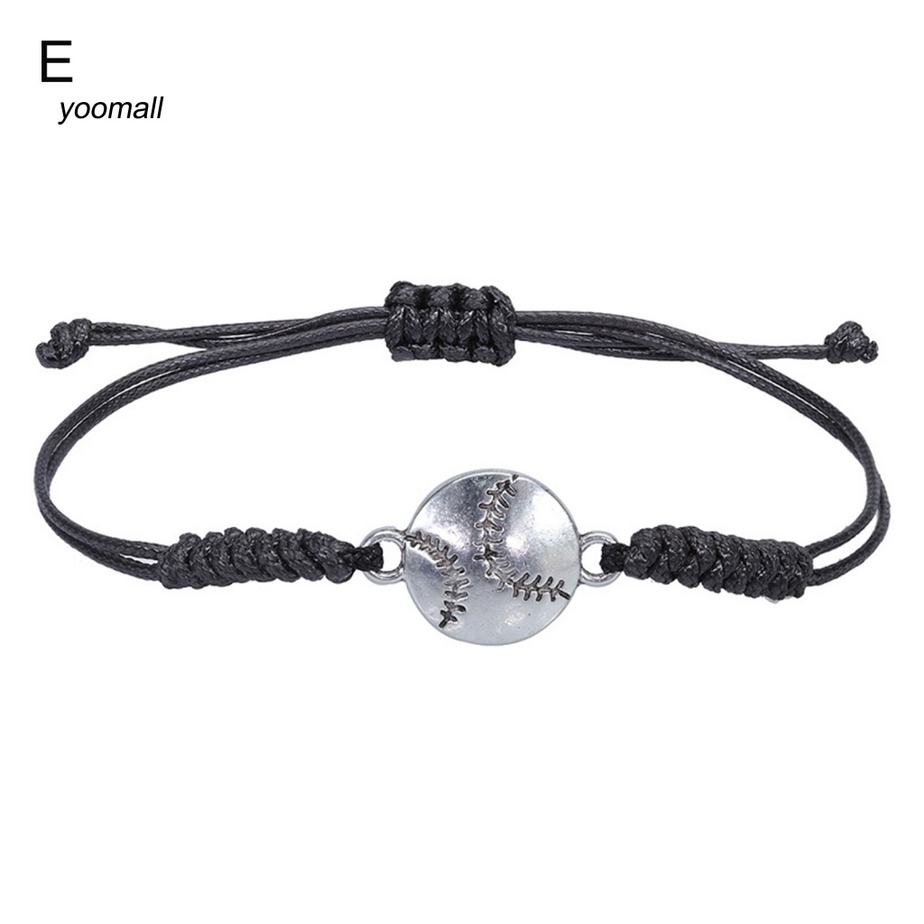 Vòng Đeo Tay Dây Sáp Bện Unisex Có Thể Điều Chỉnh Hình Quả Bóng Đá Thể Thao