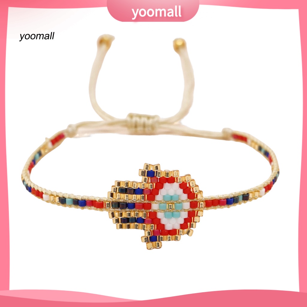 Yo / Vòng Đeo Tay Xỏ Hạt Hình Học Thủ Công Có Thể Điều Chỉnh Trang Trí Tinh Tế Phong Cách Bohemian Dành Cho Nữ