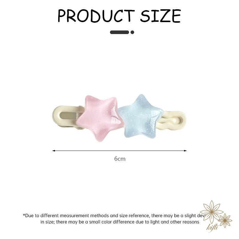 Kẹp Tóc Hình Ngôi Sao Năm Cánh Màu Trong Suốt Dễ Thương Cho Bạn Gái
