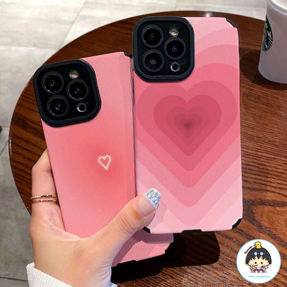 Ốp Điện Thoại Silicon Chống Rơi Màu Hồng Gradient Cho Iphone 11 14 13 12 Pro Max Xs Max Xr X 7 8 Plus SE