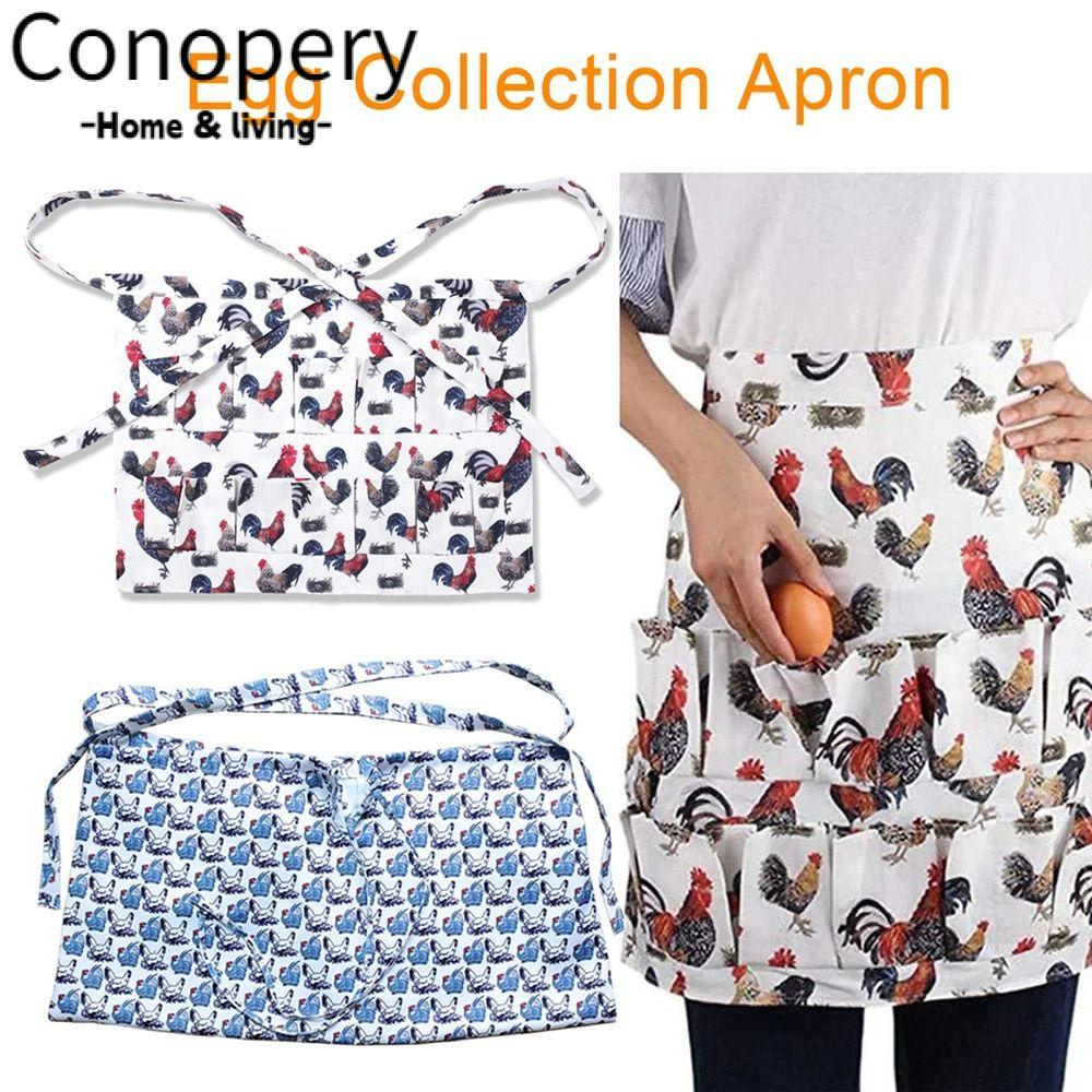 CONOPERY Tạp Dề Hình Trứng Thời Trang Có Thể Điều Chỉnh Cho Nhà Bếp