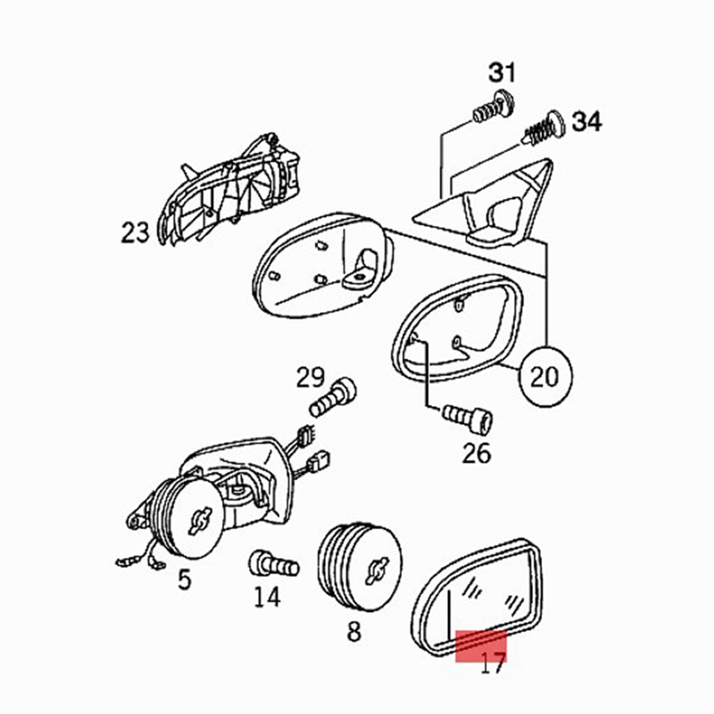 1 Cặp Kính Chiếu Hậu Hình Đôi Cánh Thiên Thần 2088100121 2088100421 Cho Mercedes-Benz CLK SLK A-Class 1997-2008