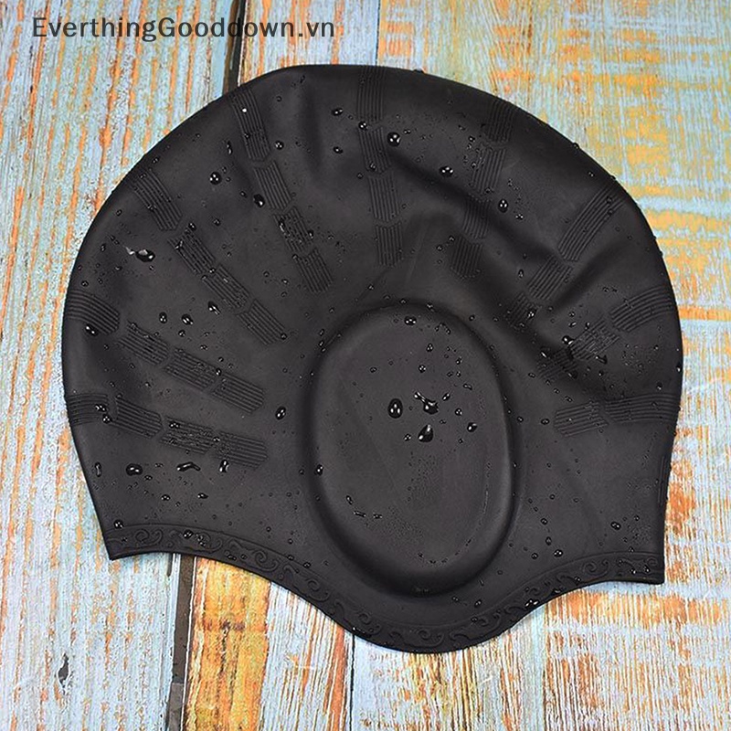 Everthinggooddown Mũ Bơi Silicon Độ Co Giãn Cao Chống Thấm Nước Bảo Vệ Tai Cho Nam Và Nữ