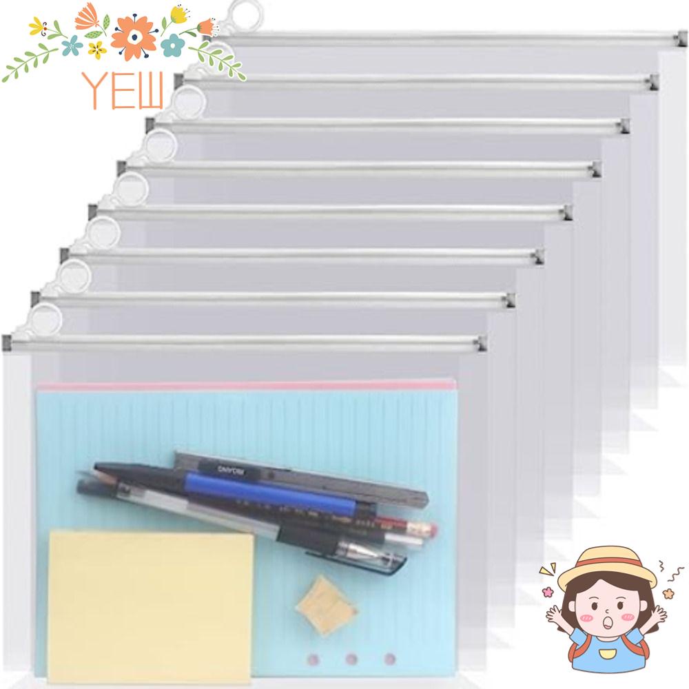 Set 8 Bìa Đựng Tài Liệu Bằng Nhựa Dày Dặn Chống Thấm Nước Có Khóa Kéo Tiện Dụng