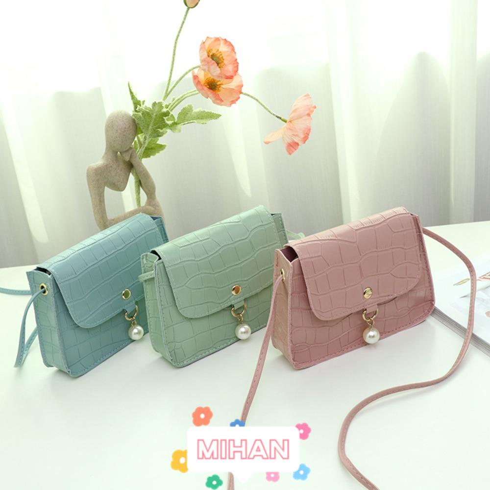 Túi Đeo Vai / Xách Tay Bằng Da PU Màu Trơn Phong Cách Cổ Điển Thời Trang Cho Nữ MIHAN1
