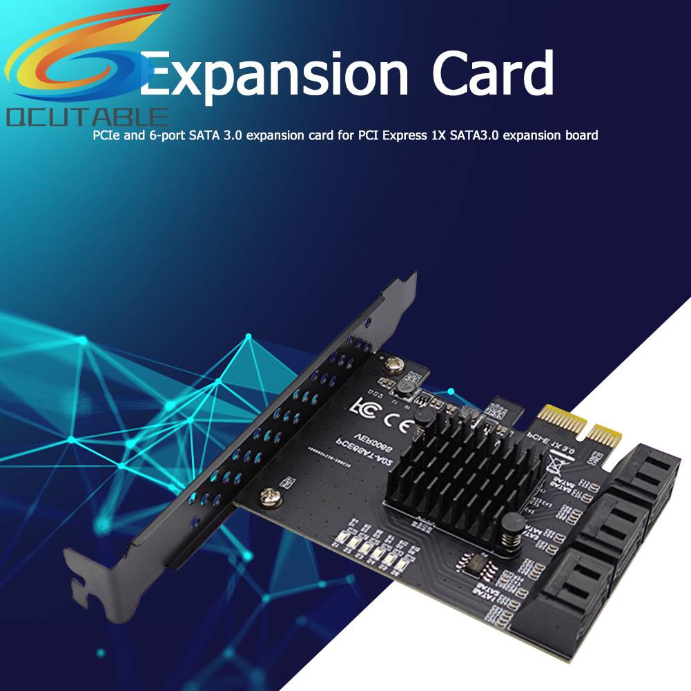 Card 6 Cổng SATA III PCIe 6Gbps SATA 3.0 Sang PCIe 1X Kèm Giá Đỡ
