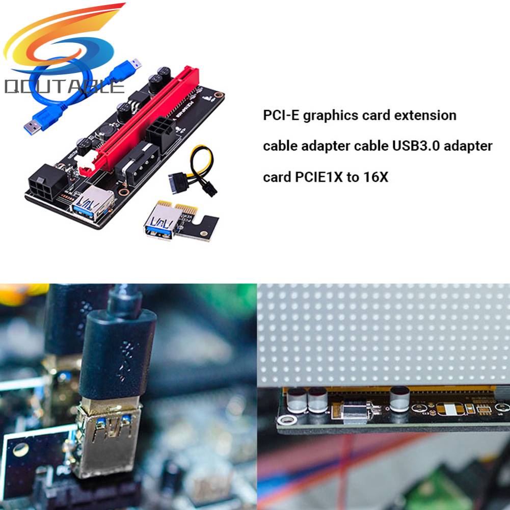 Thẻ Mở Rộng Pcie Ver009S Pcie 1X Sang 16X Cổng USB 3.0