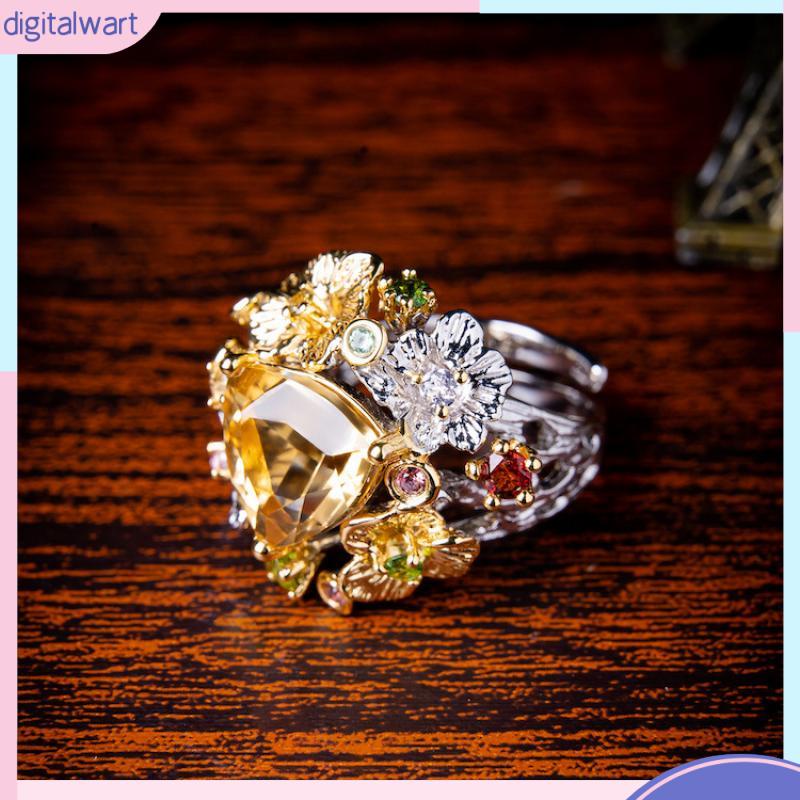 [DG] Nhẫn Dạng Hở Đính Đá Tự Nhiên Màu Nước Tiểu Ý Sáng Và Cao Cấp