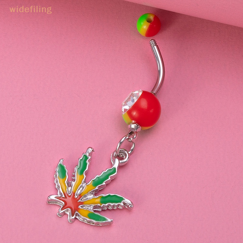 Khuyên Rốn Bằng Thép Không Gỉ Hình Lá Dừa Màu Dầu Thời Trang Cho Nữ