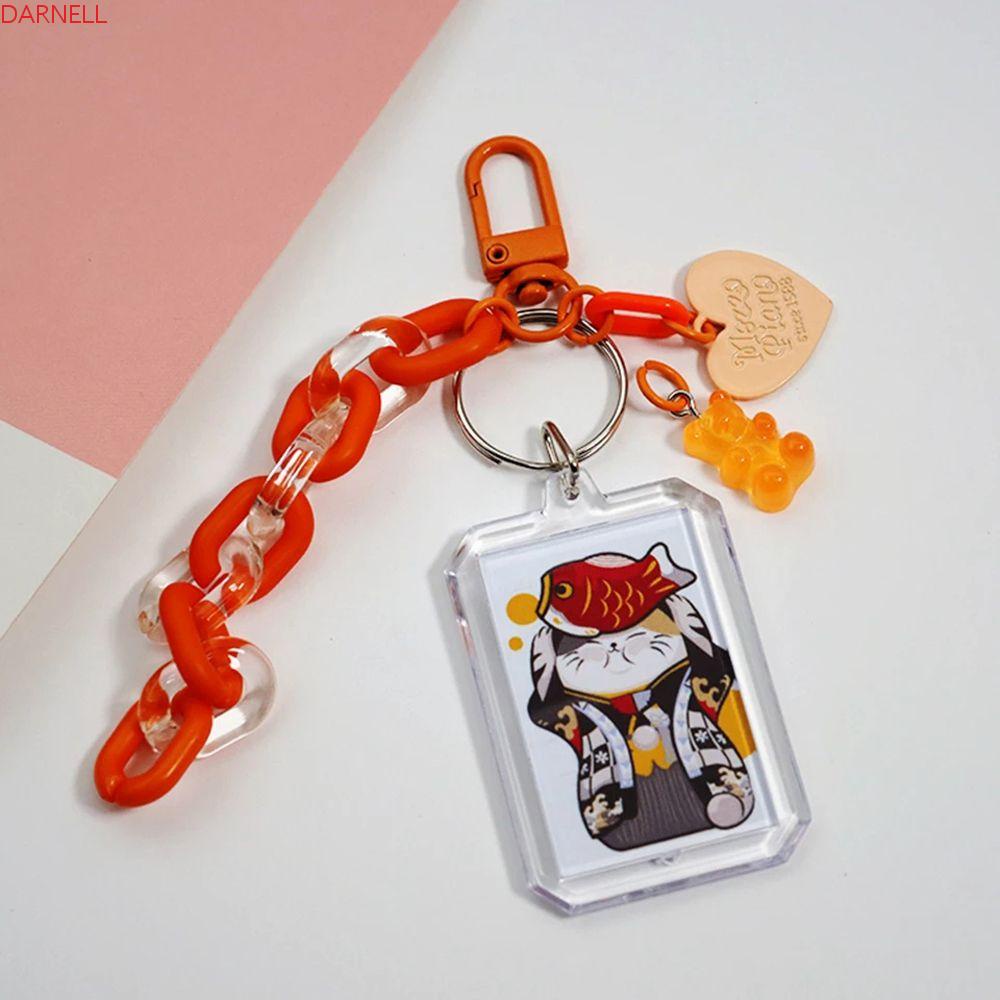 DARNELL Móc Khóa Khung Ảnh Hình Chữ Nhật Bảo Vệ Túi Xách / Chìa Khóa