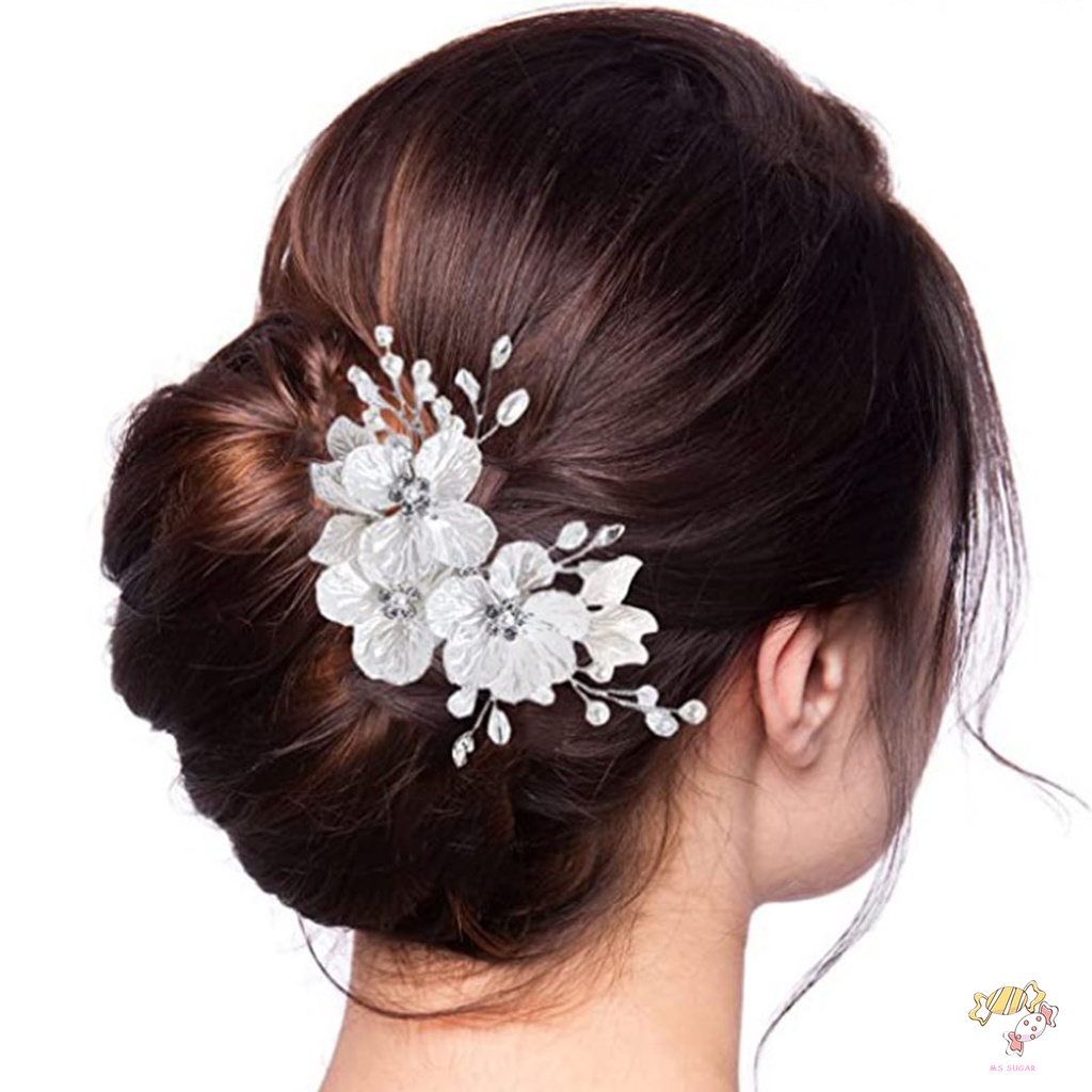YADORNOS Kẹp Tóc Hình Hoa Đính Ngọc Trai Lấp Lánh Phong Cách Trung Hoa