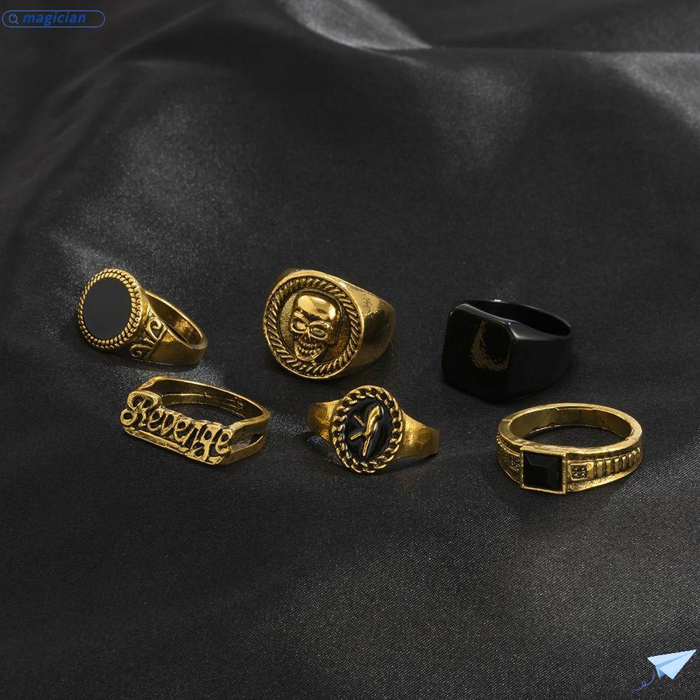 MAG Nhẫn Hình Đầu Lâu Phong Cách Punk Thời Trang Cho Nam