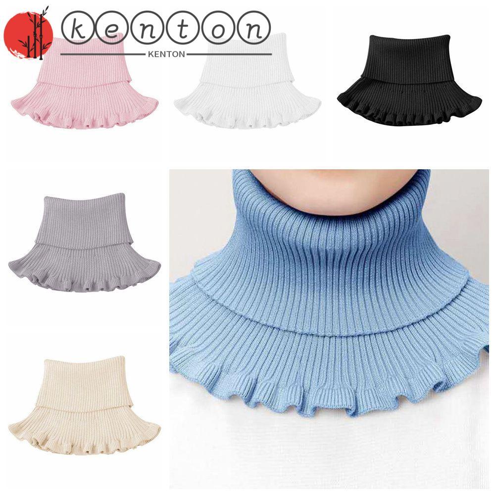 Cổ áo giả bằng len giữ ấm nhún bèo có thể tháo rời thời trang Hàn Quốc