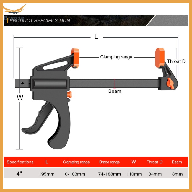 Bộ Kẹp Gỗ 4 inch Có Thể Điều Chỉnh Nhanh Chóng Tiện Dụng
