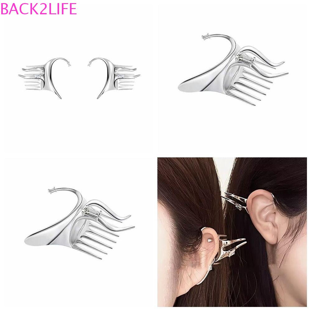 BACK2LIFE Khuyên Kẹp Vành Tai Không Xỏ Lỗ Bằng Hợp Kim Cá Tính Phong Cách Hàn Quốc Thích Hợp Làm Quà Sinh Nhật Cho Bạn Gái