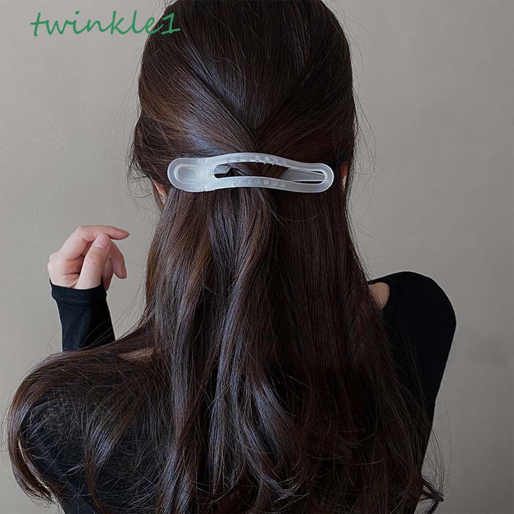 TWINKLE Kẹp Tóc Mỏ Vịt Bằng Acrylic Họa Tiết Hình Học Đơn Giản Cho Nữ