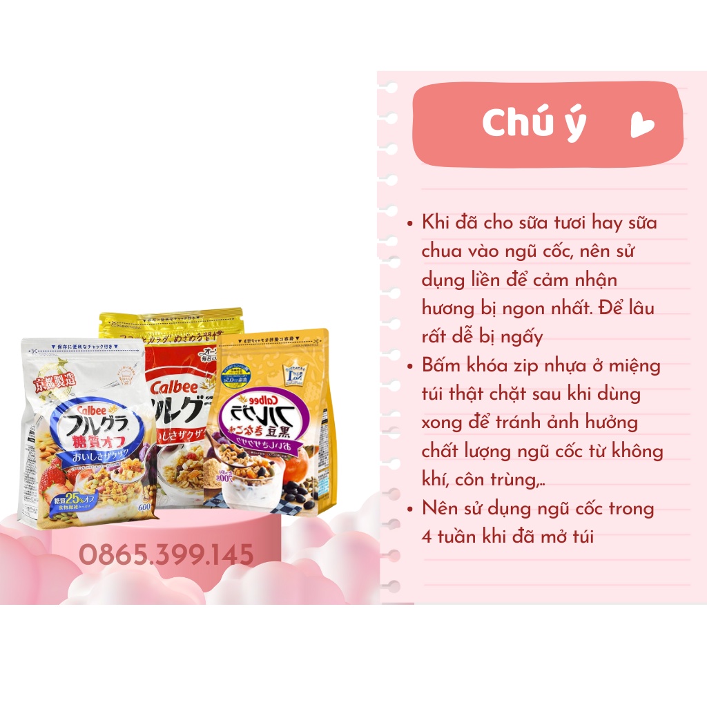 Ngũ cốc Calbee hoa quả sấy khô dinh dưỡng Nhật Bản