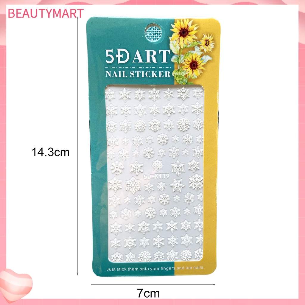 Nhãn Dán Móng Tay Siêu Mỏng Họa Tiết Giáng Sinh Tinh Tế Dính Mạnh Mẽ
