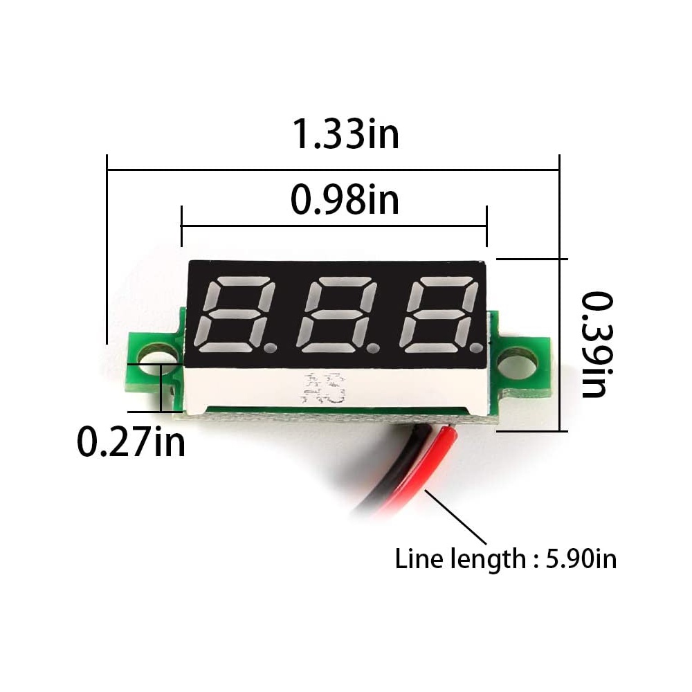 Vôn Kế Kỹ Thuật Số 0.28 Inch DC LED 0-100V 12V Chuyên Dụng Cho Xe Hơi