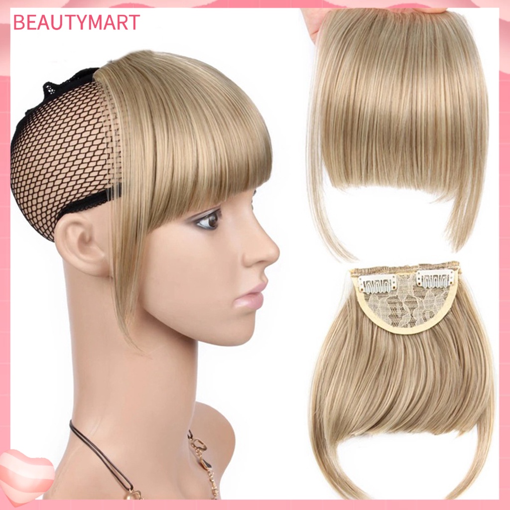 [beautymart] Mái Giả Lông Mềm Mịn Không Phai Màu Chống Rơi Thanh Lịch Liền Mạch Phía Trước Cho Nữ
