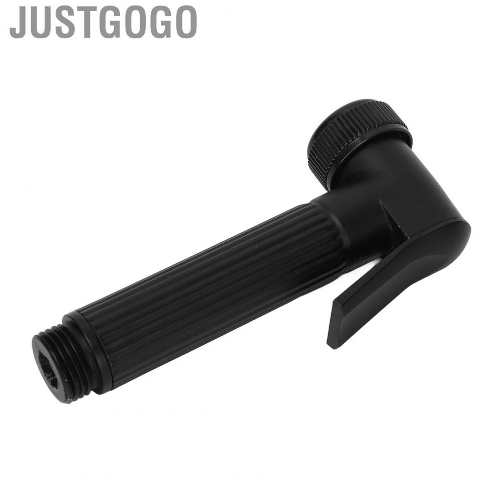 Justgogo Bidet Sprayer Head Supercharging Press Type Handheld for Toilet Black / Silver Hair Barber Salon q
