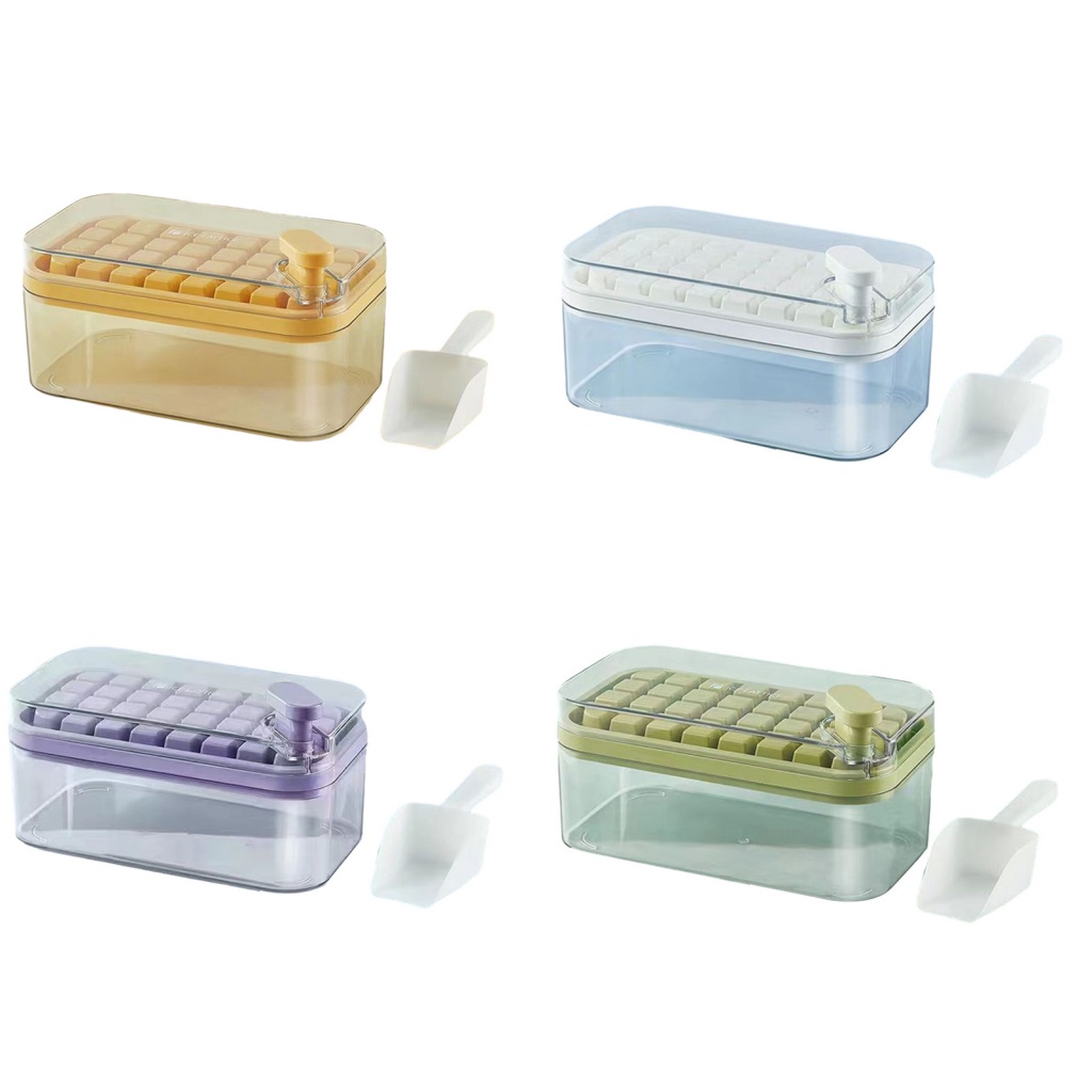 1 Bộ Khay Làm Đá Bằng Nhựa Nhiều Ngăn Tiện Lợi