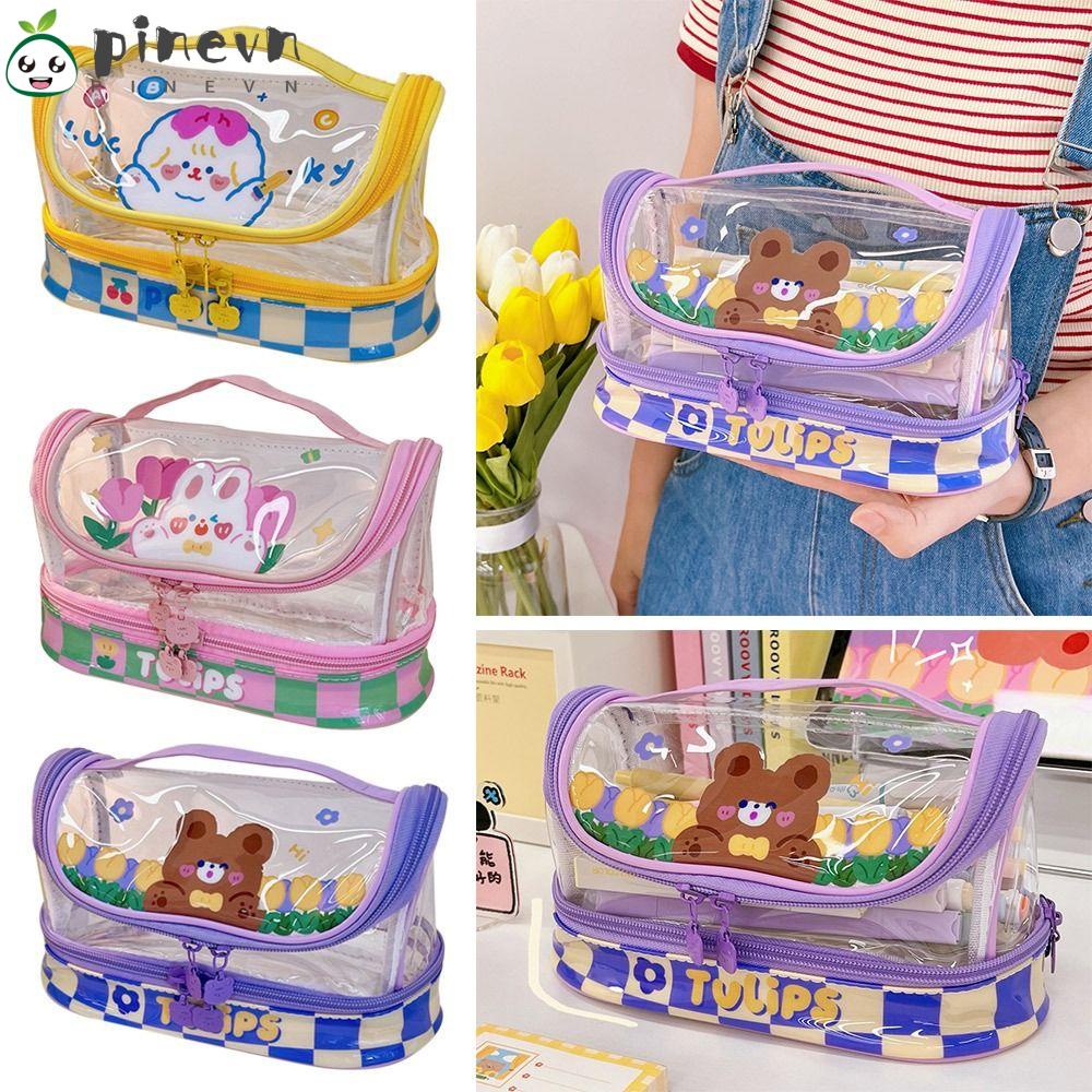 PINEVN Túi Đựng Bút Chì / Đồ Trang Điểm Sức Chứa Lớn In Hình Phi Hành Gia
