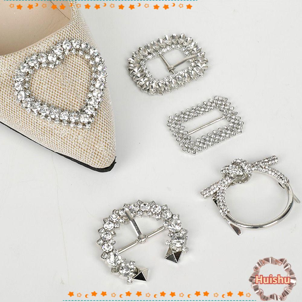 HS Set 2 Kẹp Giày Đính Đá Trang Trí Lấp Lánh