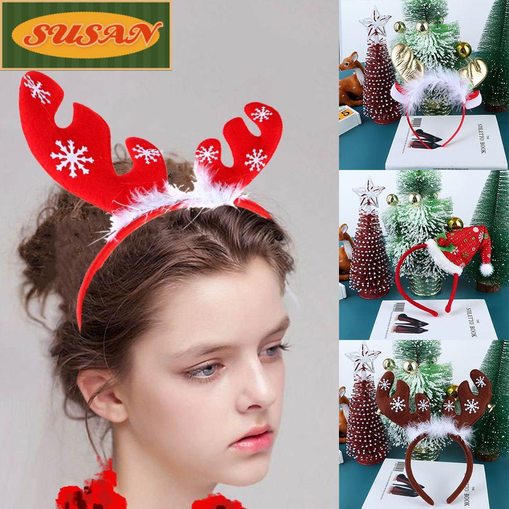 SUSANS Băng Đô Cài Tóc Hình Sừng Hươu Hoạt Hình Dễ Thương Thời Trang Giáng Sinh
