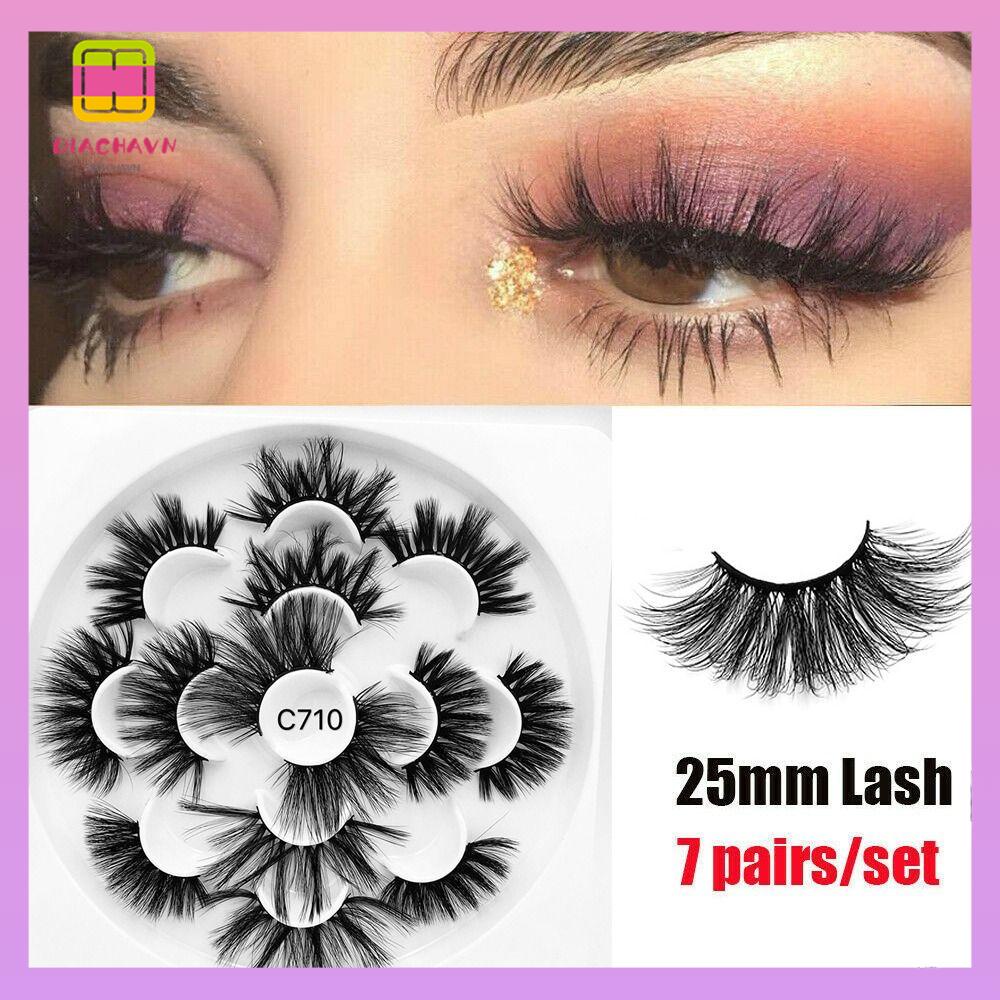 DIACHAVN Hộp 7 Cặp Lông Mi Giả 3D Dài Và Dày