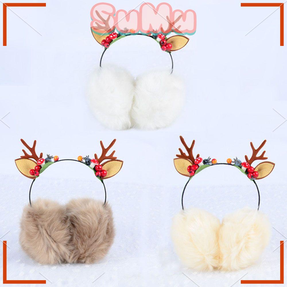 SUMU Chụp Tai Bằng Vải Bông Thoải Mái Phong Cách Giáng Sinh