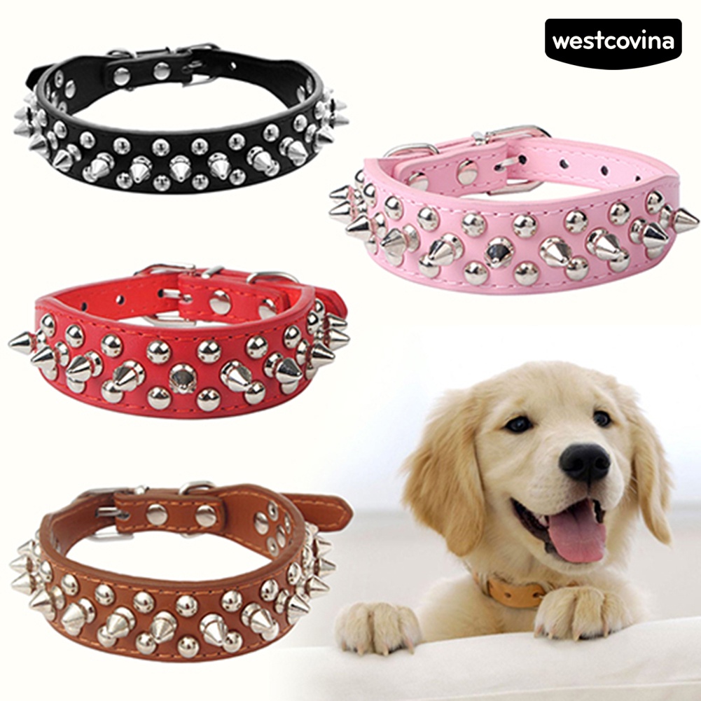 [COD]♞Vòng Cổ Đinh BằNg Da Cho Thú Cưng