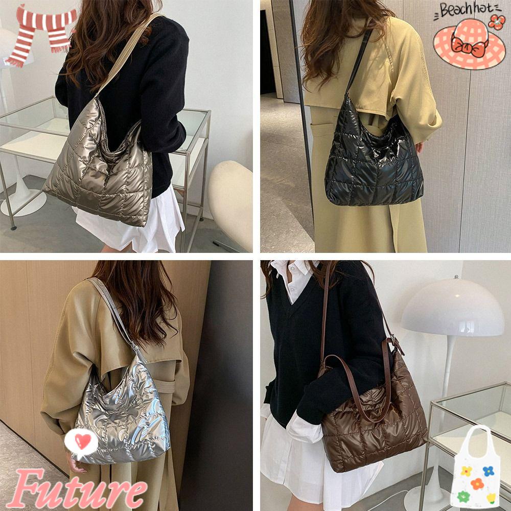 FUTURE Túi Tote Đeo Vai Vải Cotton Cỡ Lớn Thiết Kế Dễ Thương