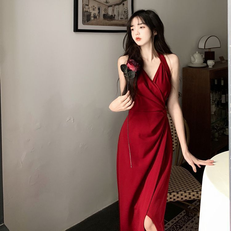 Đầm Midi Ôm Dáng Màu Đỏ Spicy Quyến Rũ Thời Trang Mùa Hè Hàng Mới Dành Cho Bạn Nữ