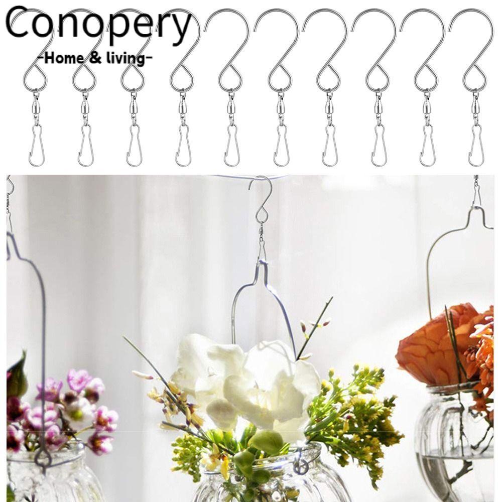 CONOPERY Set 10 Móc Chữ S Treo Đồ Xoay Được Đa Năng Tiện Lợi