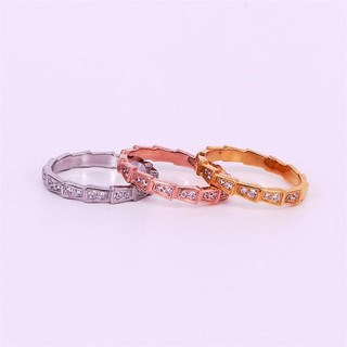 Nhẫn Nữ Hình Rắn Titan Đính Đá Sang Trọng Phong Cách INS Âu Mỹ Không Đen Không Gỉ TT4669