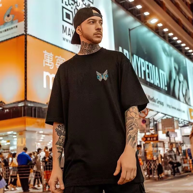 áo phông nam big size có size lớn M-8xl Áo thun unisex nam nữ form rộng tay lỡ phông In Hình Bướm Cổ Điển Phong Cách Mỹ Mùa Hè 5 Màu Tùy Chọn Cho Nam Và Nữ