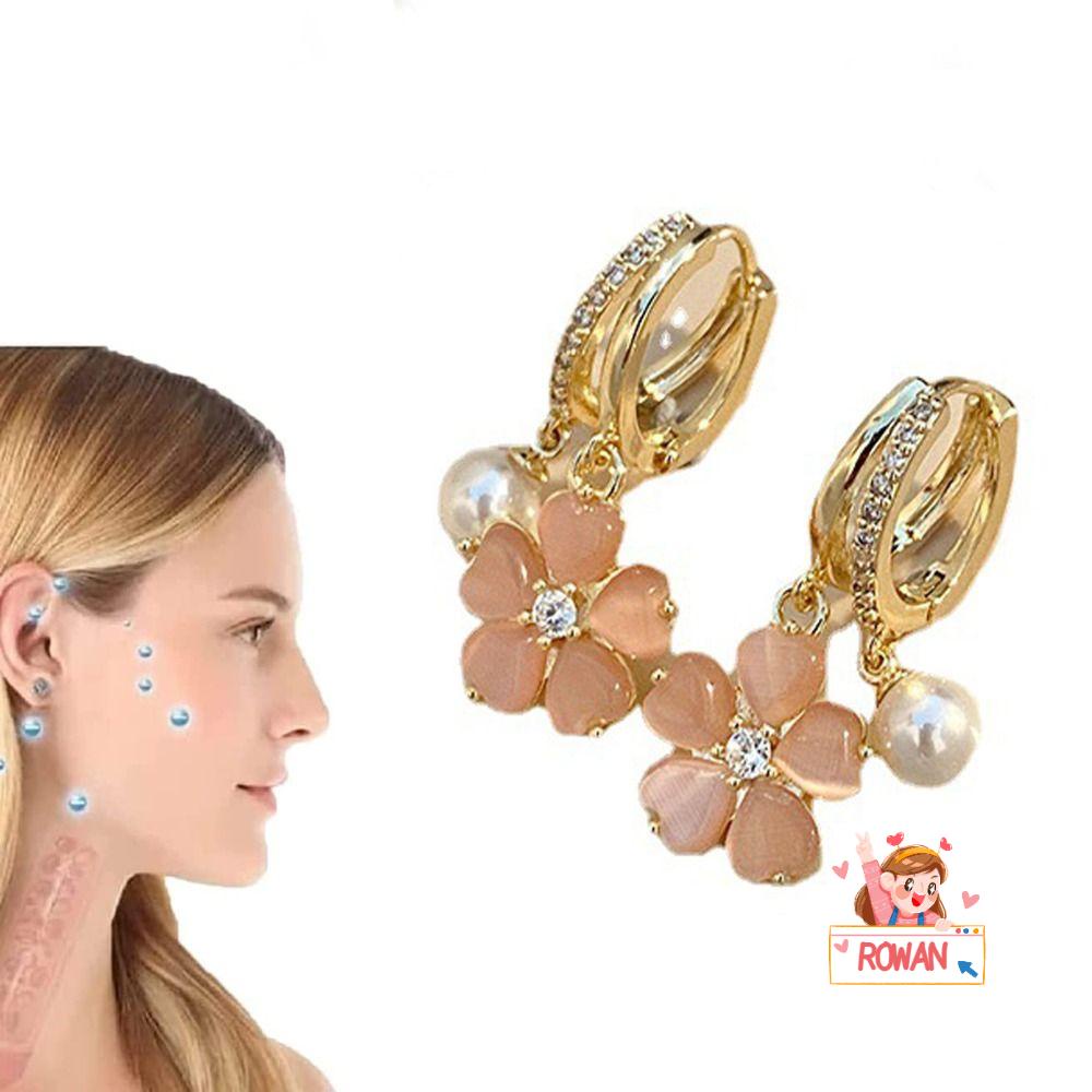 ROWANS Bông Tai Nam Châm Hình Hoa Giúp Giảm Căng Thẳng