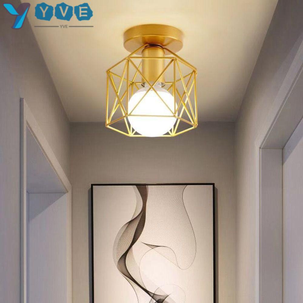 YVE Đèn Treo Trần Nhà Dạng Lồng Kim Loại Phong Cách Cổ Điển