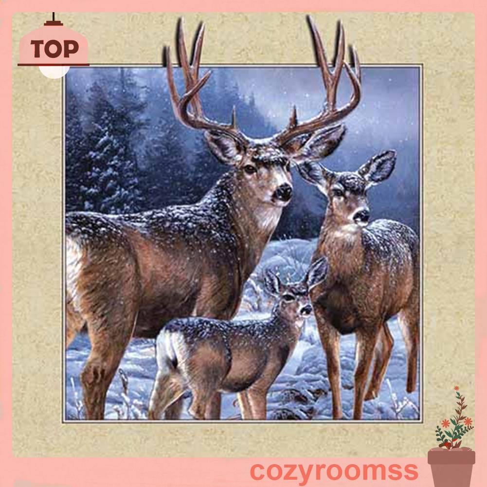 Tranh Đính Đá Kim Cương Toàn Bộ 5D DIY Hình Vẽ Hươu